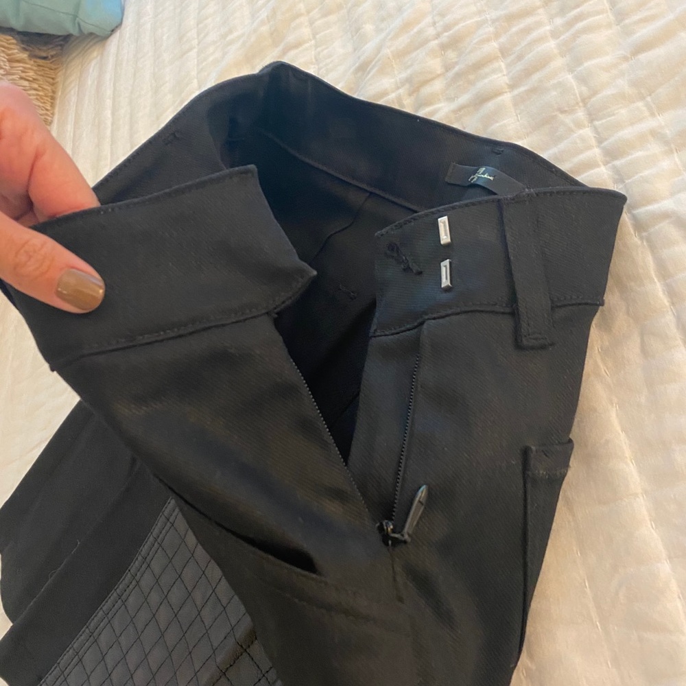 Black Demin Leather Patch Skirt. 7 For All Mankind - image 1